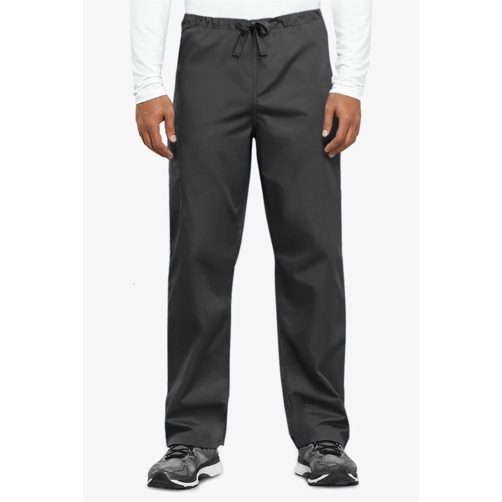Cherokee WorkWear Black Unisex Fit Classic Drawstring Straight Leg Scrubs Pants